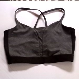 Crivit Cross Back Sports Bra - Size (M) - Gray/Black